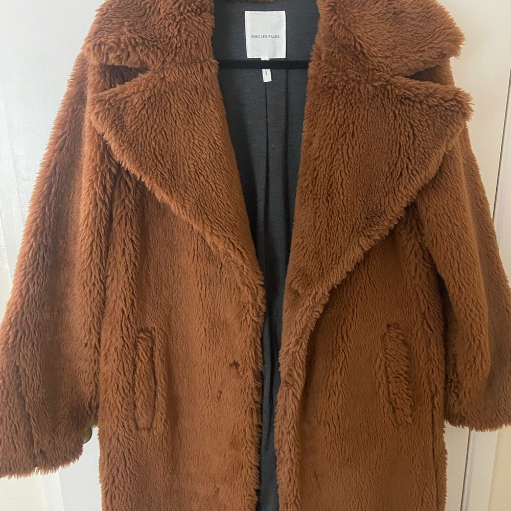 Brown Faux Fur Avec Les Filles Coat - Great Condition